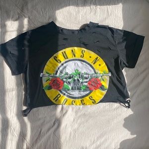 Guns N Roses ripped crop top